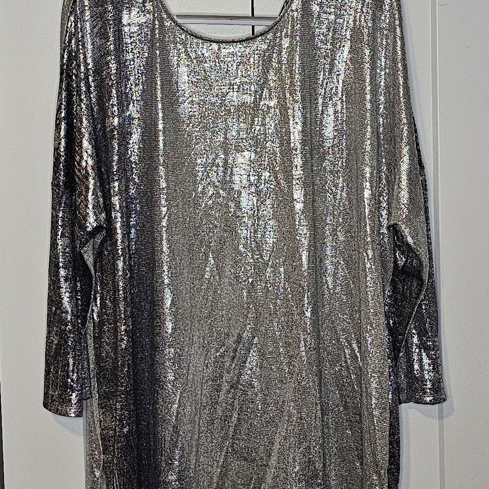 Cato Shiny Silver Blouse 26/28W